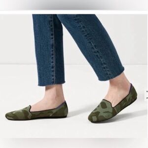Rothy's 'The Loafer' Flats in Olive Camo Green Womens Size 7.5 Round Toe Shoes